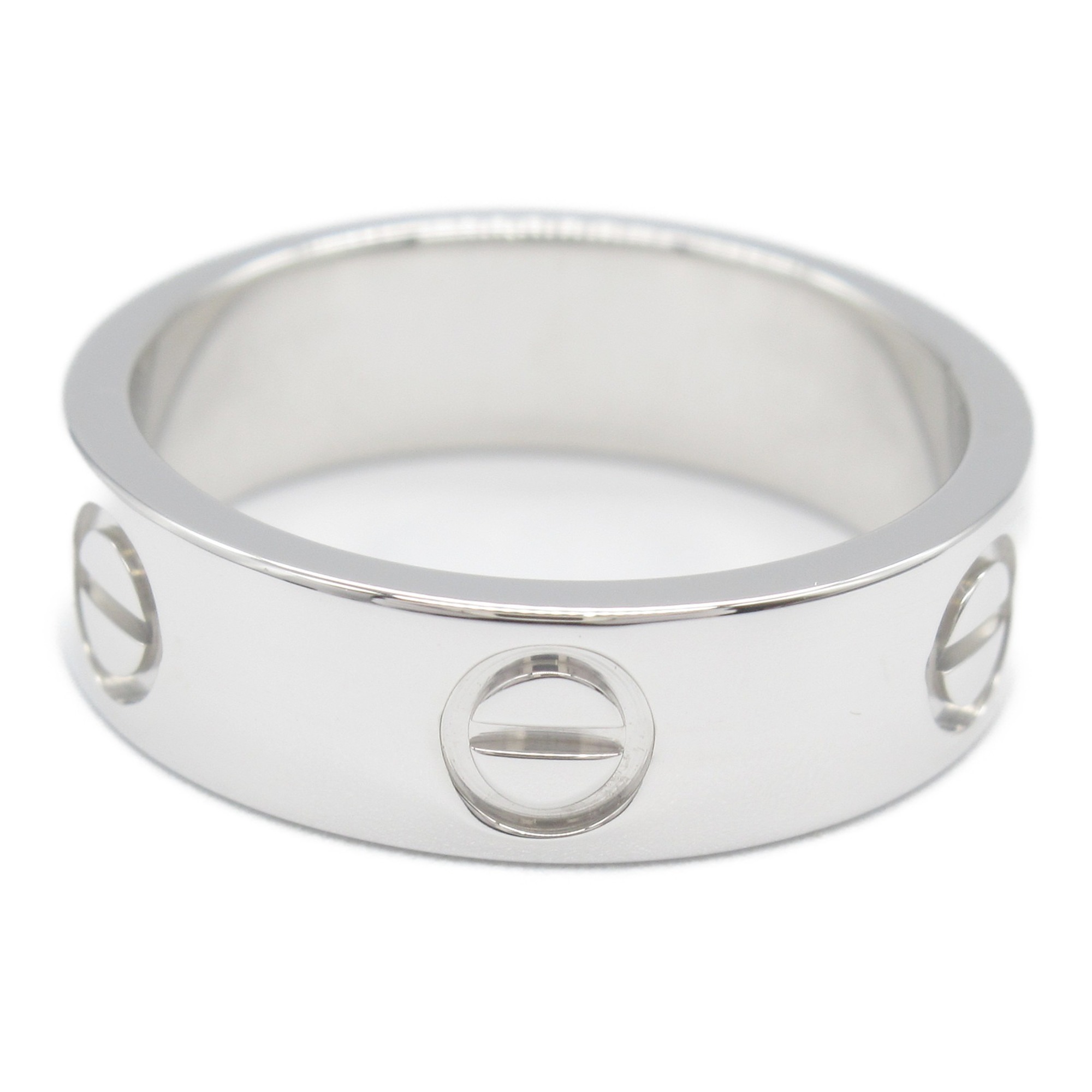 Cartier Love Ring, K18WG (White Gold), Men's, Women's, Silver