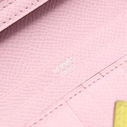 Hermes HERMES Bearn Compact Lime Mauve Silvestre Bi-fold Wallet Epsom Leather Women's Yellow