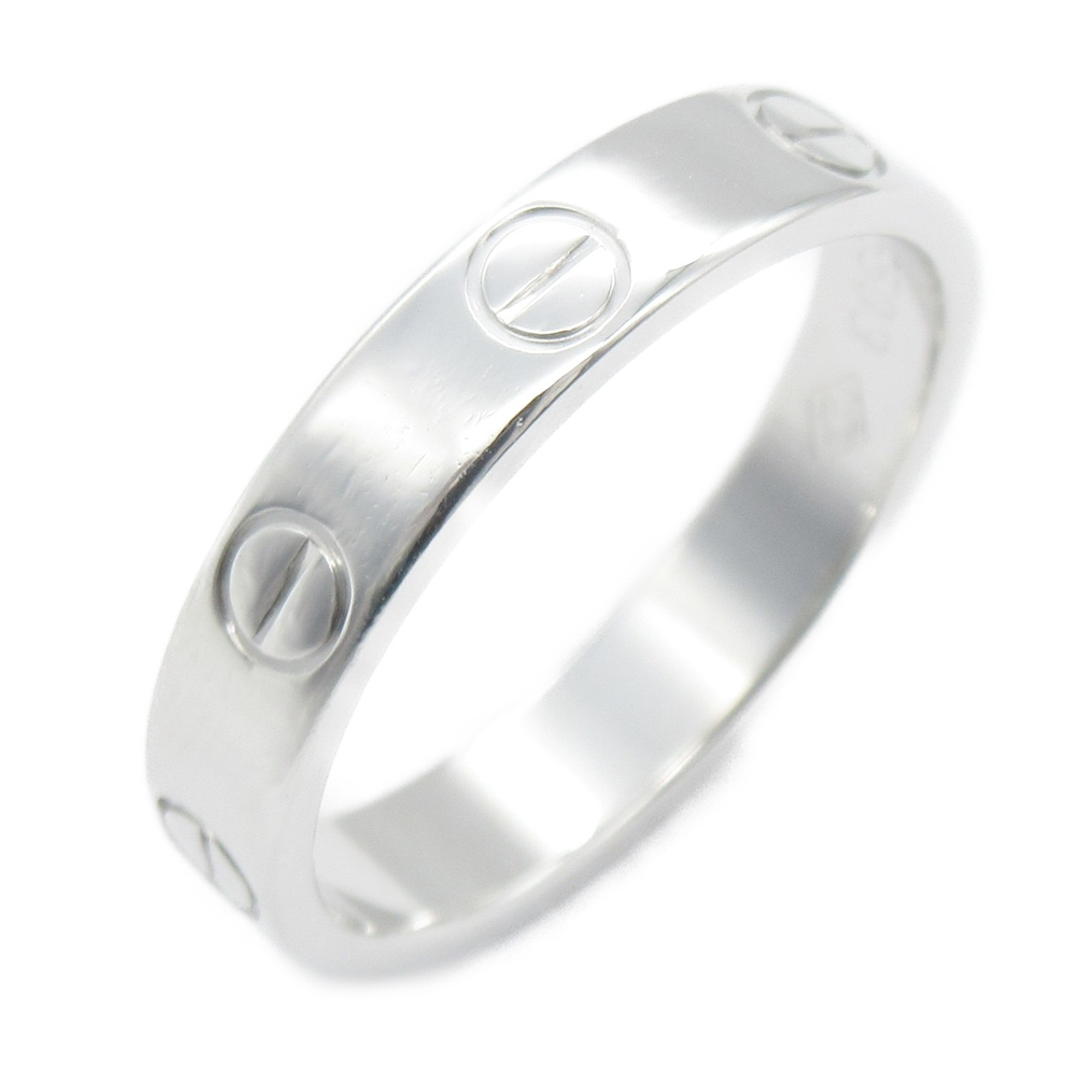 Cartier Love Ring, K18WG (White Gold), Women's, Silver