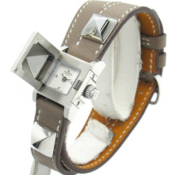 Hermes HERMES Medor W Tour Wristwatch Stainless Steel Leather Strap Women's White ME2.110