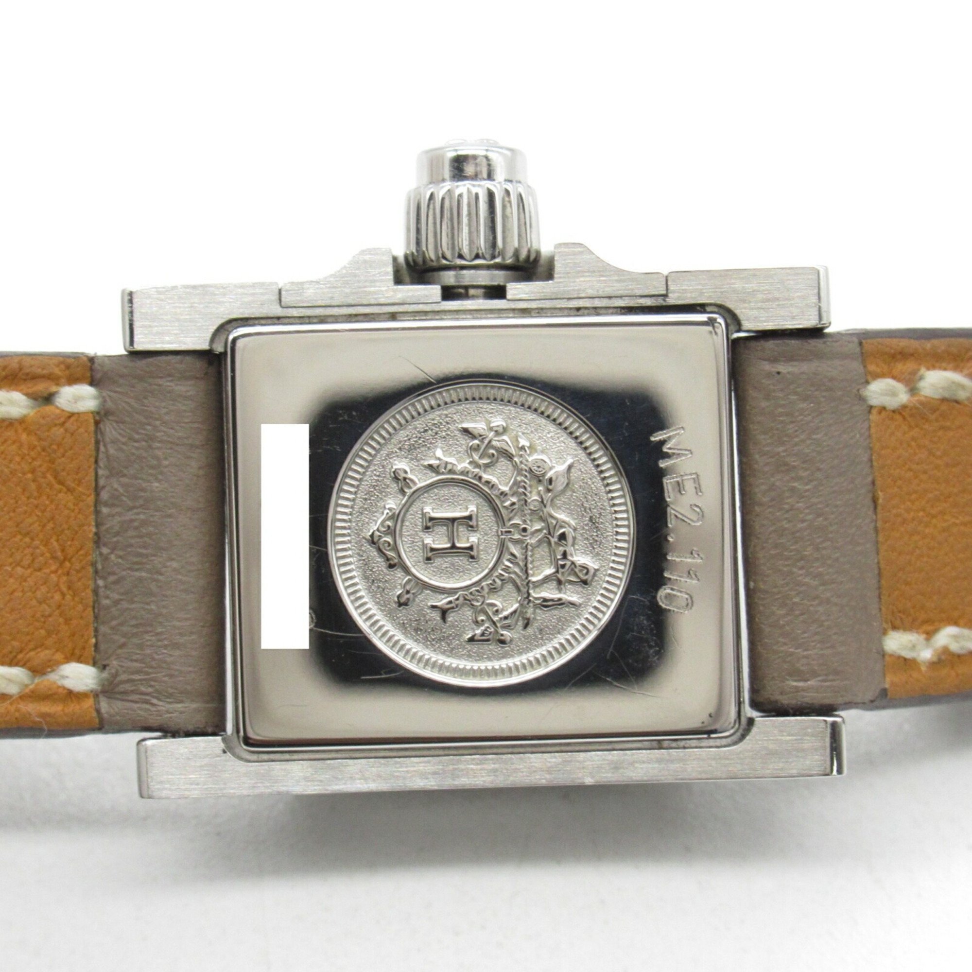 Hermes HERMES Medor W Tour Wristwatch Stainless Steel Leather Strap Women's White ME2.110