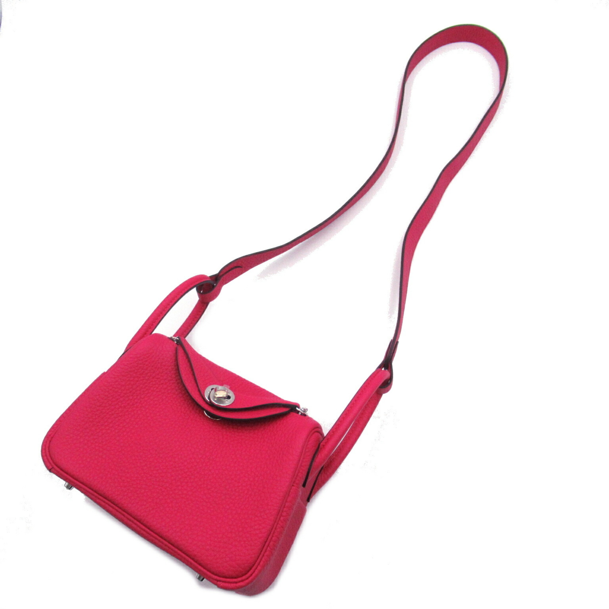 Hermes Lindy 2way shoulder bag, leather, Togo, women's, red