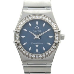 OMEGA Constellation Diamond Bezel Watch Stainless Steel Ladies Blue 1466.82