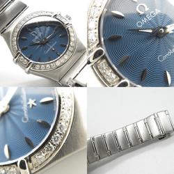 OMEGA Constellation Diamond Bezel Watch Stainless Steel Ladies Blue 1466.82