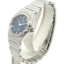 OMEGA Constellation Diamond Bezel Watch Stainless Steel Ladies Blue 1466.82