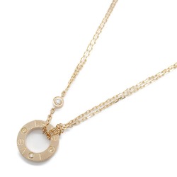 Cartier Love Circle 2P Diamond Necklace K18PG (Pink Gold) Ladies Clear