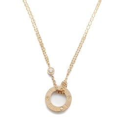 Cartier Love Circle 2P Diamond Necklace K18PG (Pink Gold) Ladies Clear