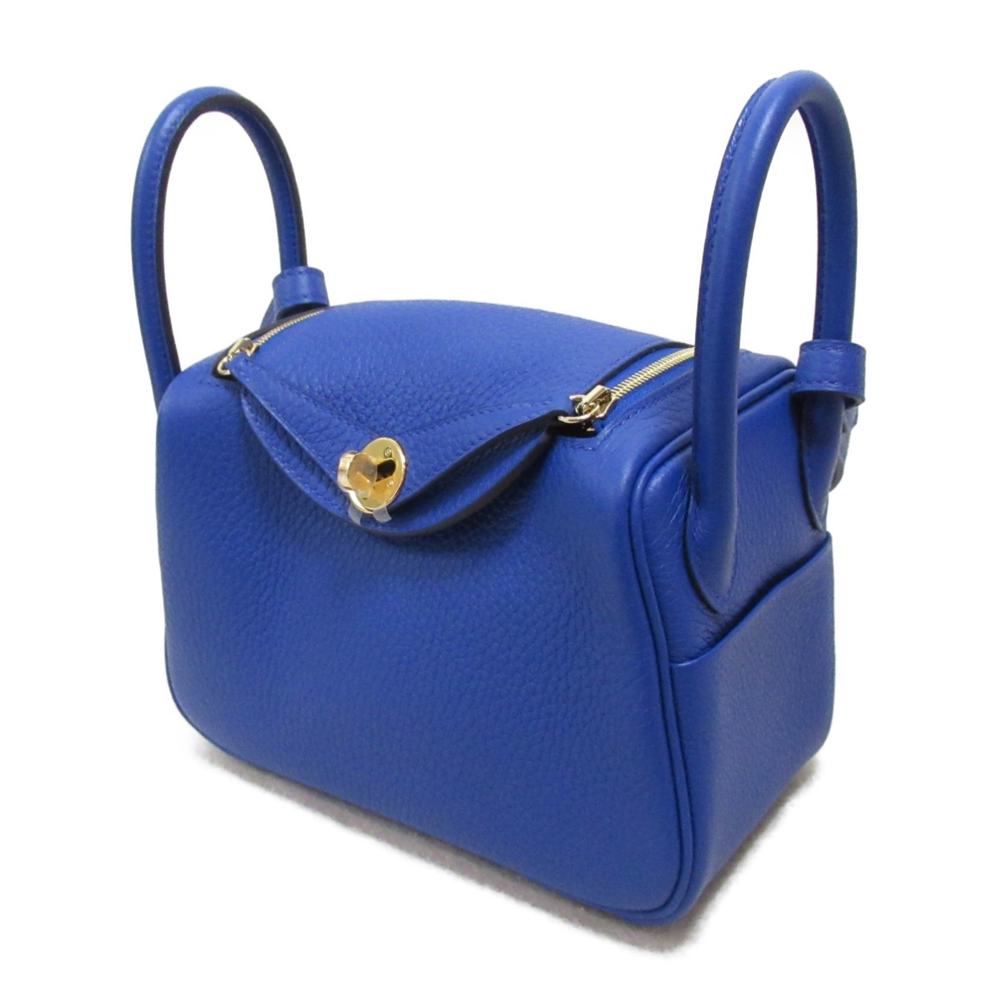 Hermes Lindy 2-way shoulder bag, leather, Taurillon Clemence, women's, blue