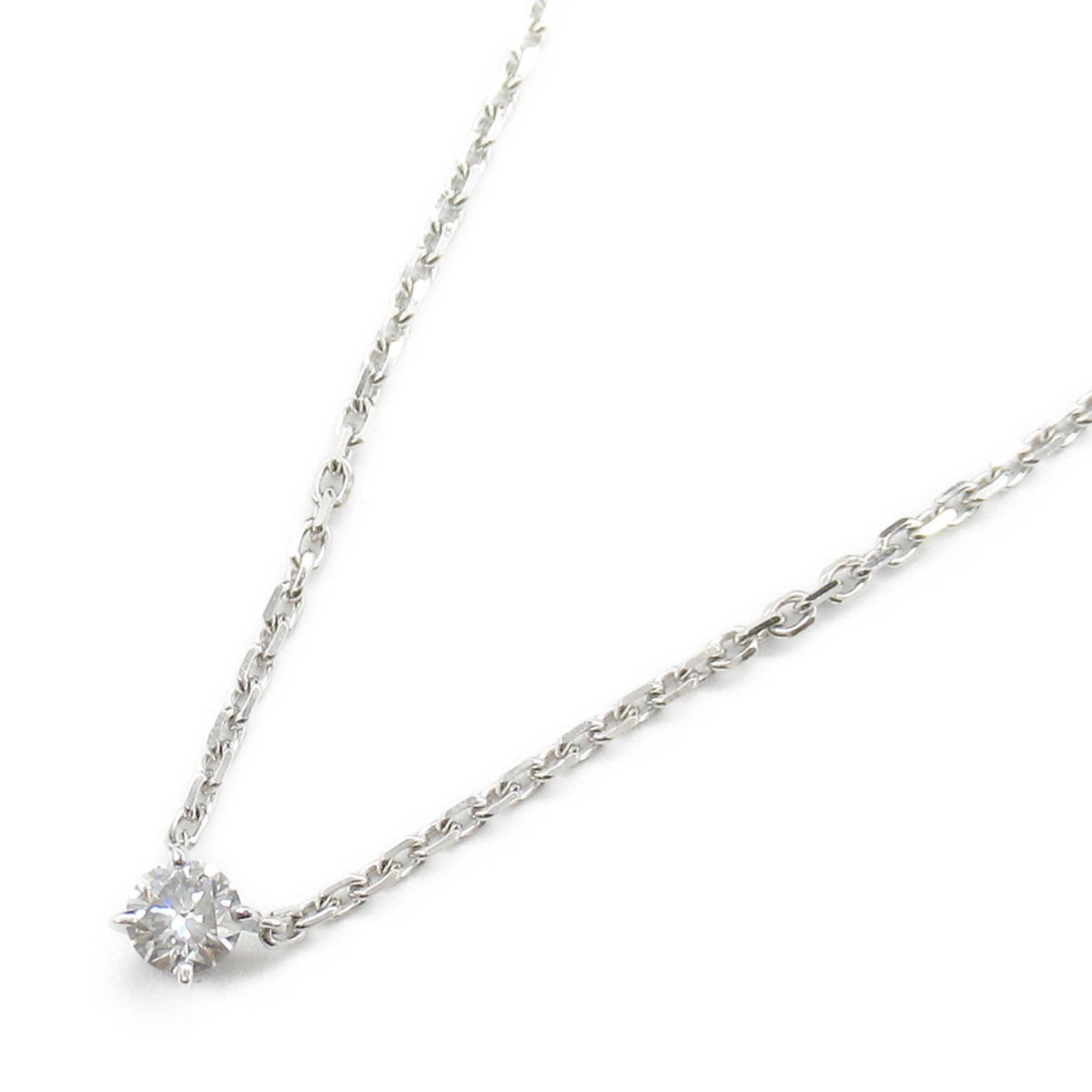 Cartier Solitaire Diamond Necklace K18WG (White Gold) Ladies Clear