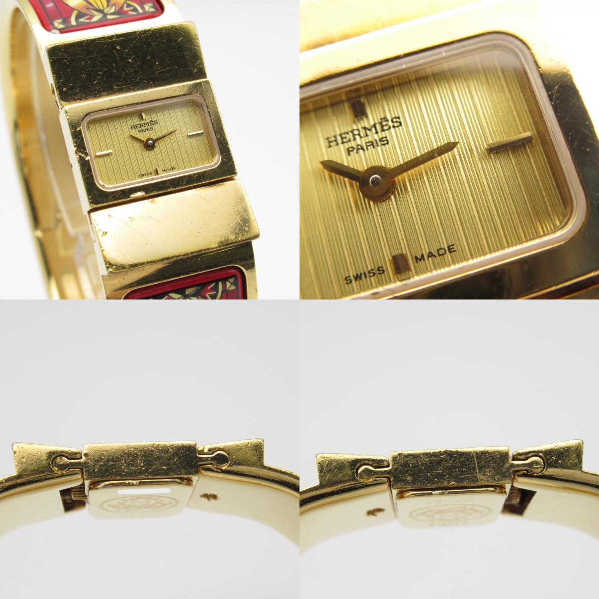 Hermes HERMES Loke Watch GP (Gold Plated) Ladies Gold LO1.201