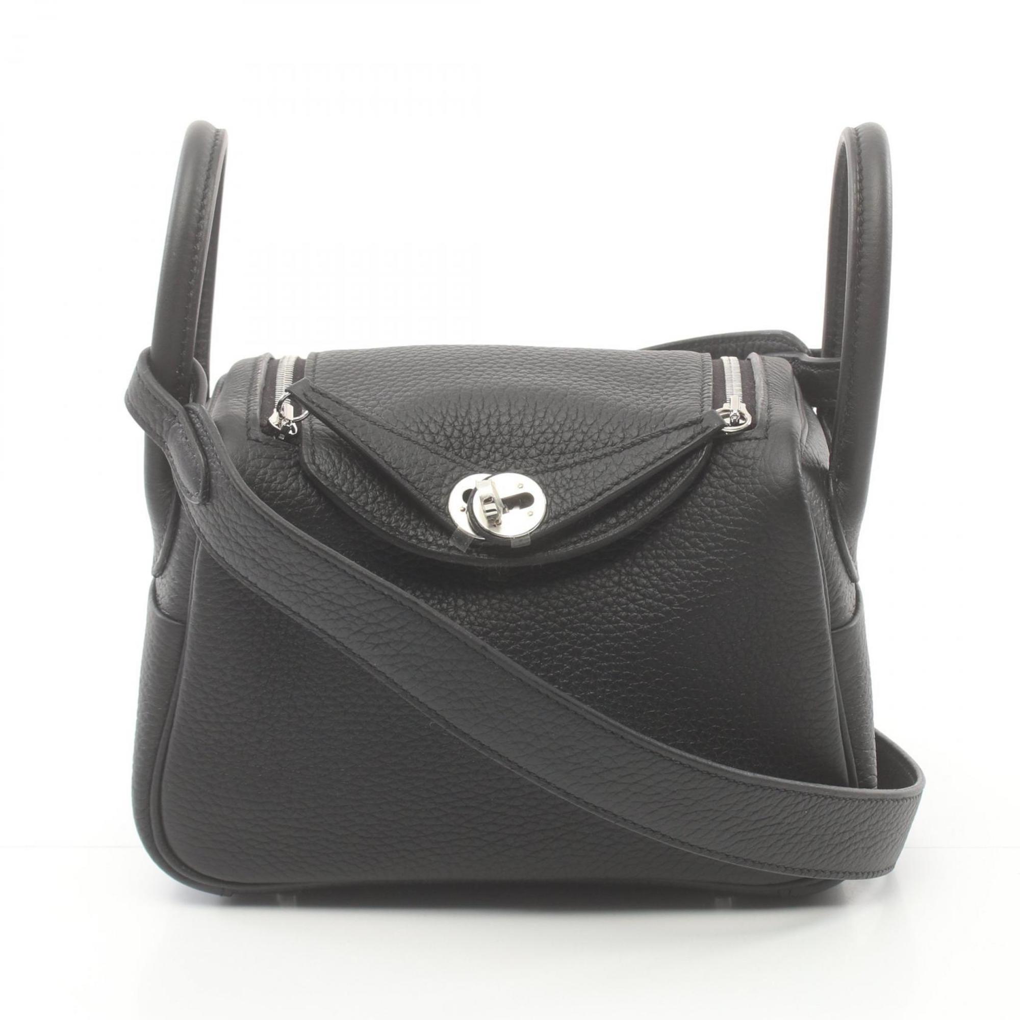 Hermes Lindy Shoulder Bag, Taurillon Clemence, Women's, Black