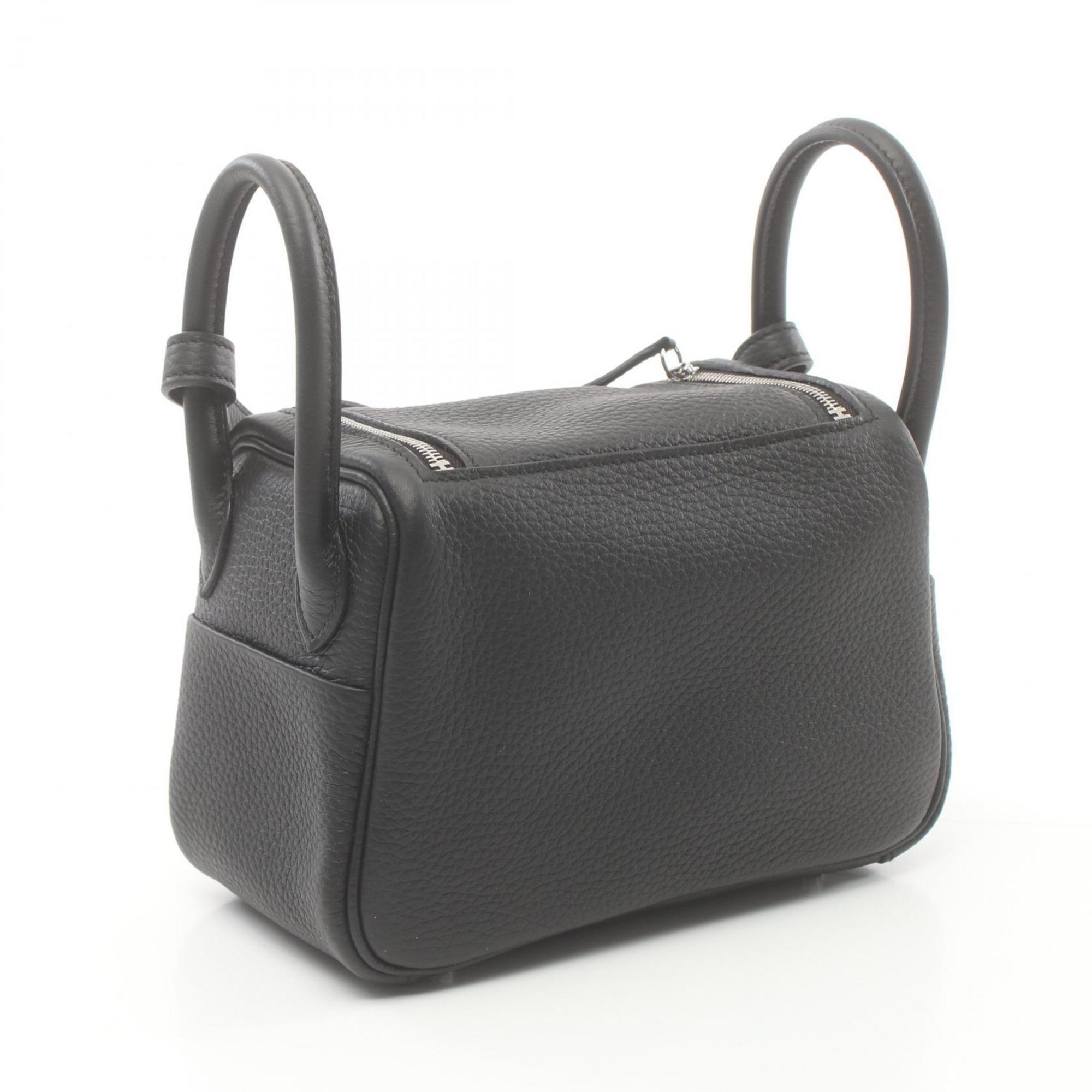 Hermes Lindy Shoulder Bag, Taurillon Clemence, Women's, Black