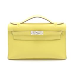 Hermes HERMES Pochette Kelly Handbag Bag Swift Leather Women's Yellow