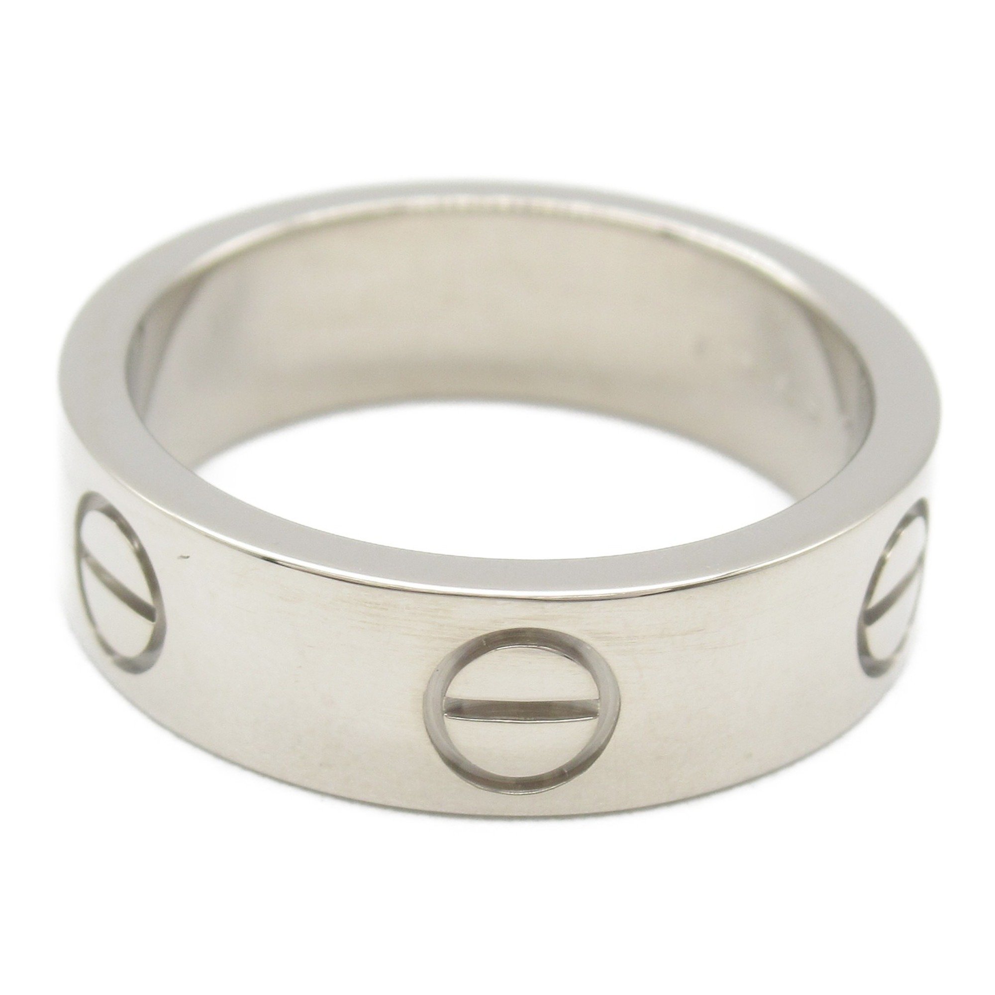 Cartier Love Ring, K18WG (White Gold), Men's, Women's, Silver