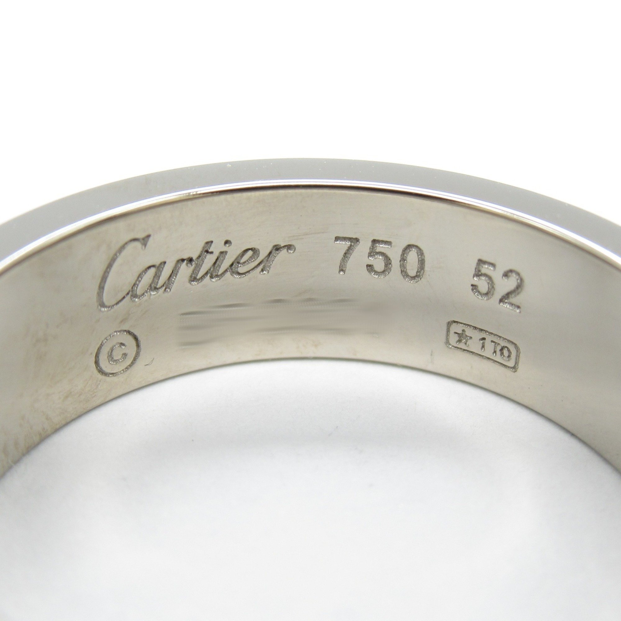 Cartier Love Ring, K18WG (White Gold), Men's, Women's, Silver