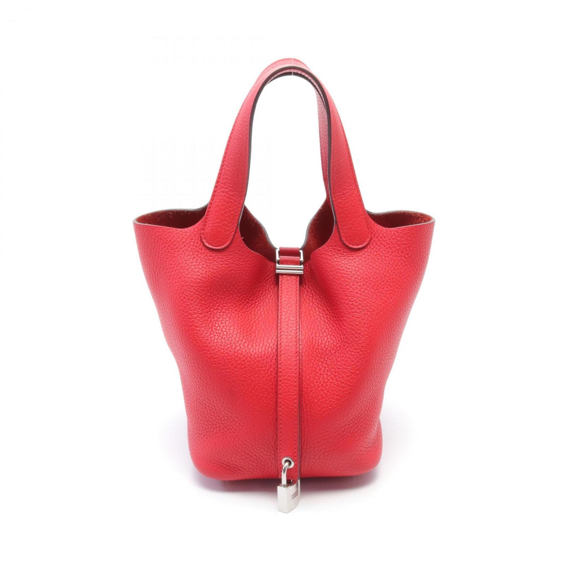 Hermes HERMES Picotin Lock PM Rouge Coeur Handbag Bag Taurillon Clemence Women's Red