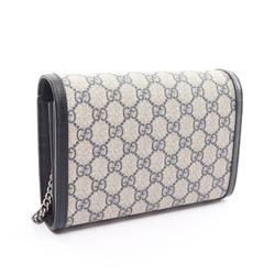 GUCCI Dionysus GG Supreme Shoulder Bag Coated Canvas Leather Women's Beige Navy 401231K9GSN4075