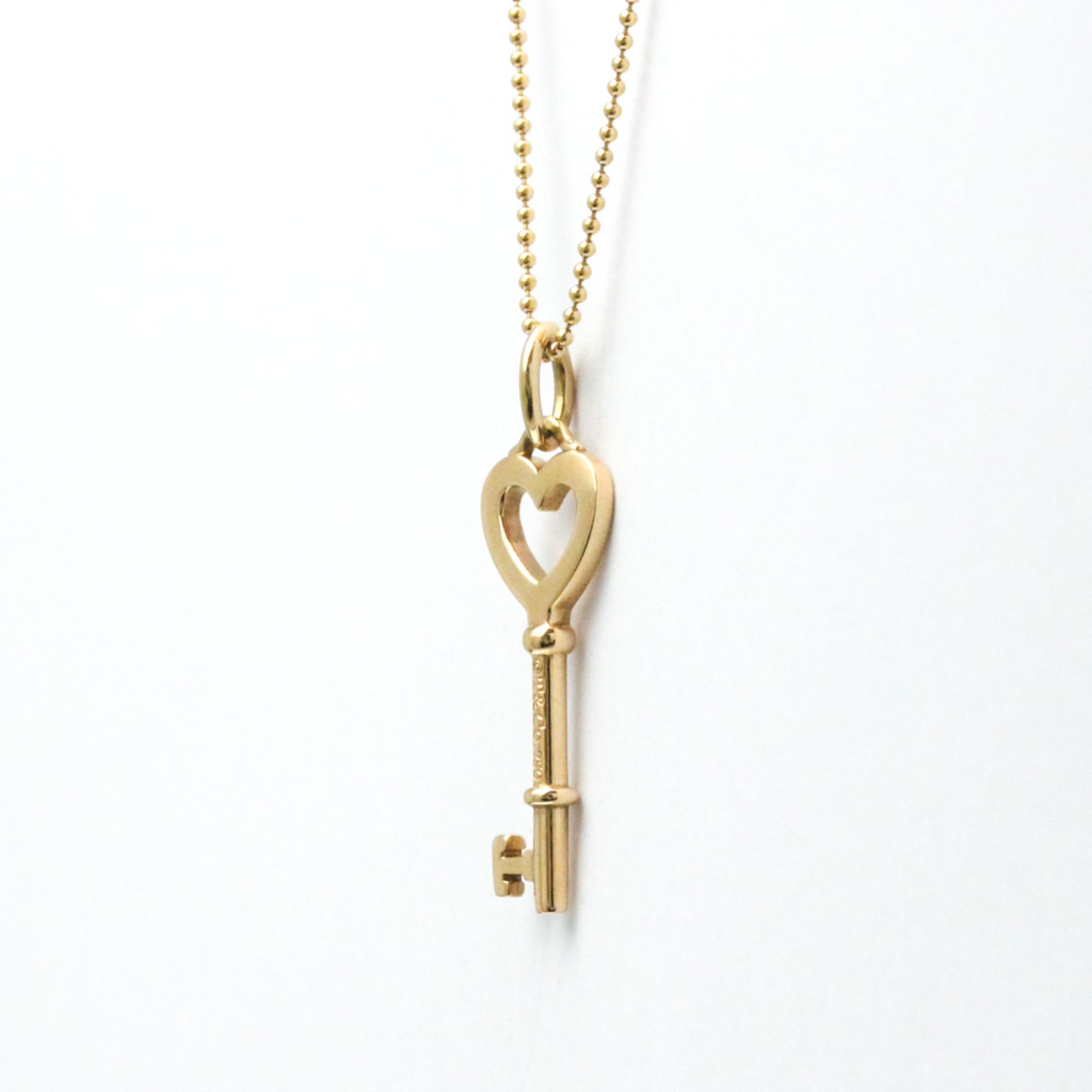 Tiffany Heart Key Necklace Pink Gold (18K) No Stone Men,Women Fashion Pendant Necklace (Pink Gold)