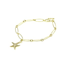 Tiffany Starfish Yellow Gold (18K) Diamond Charm Bracelet Gold