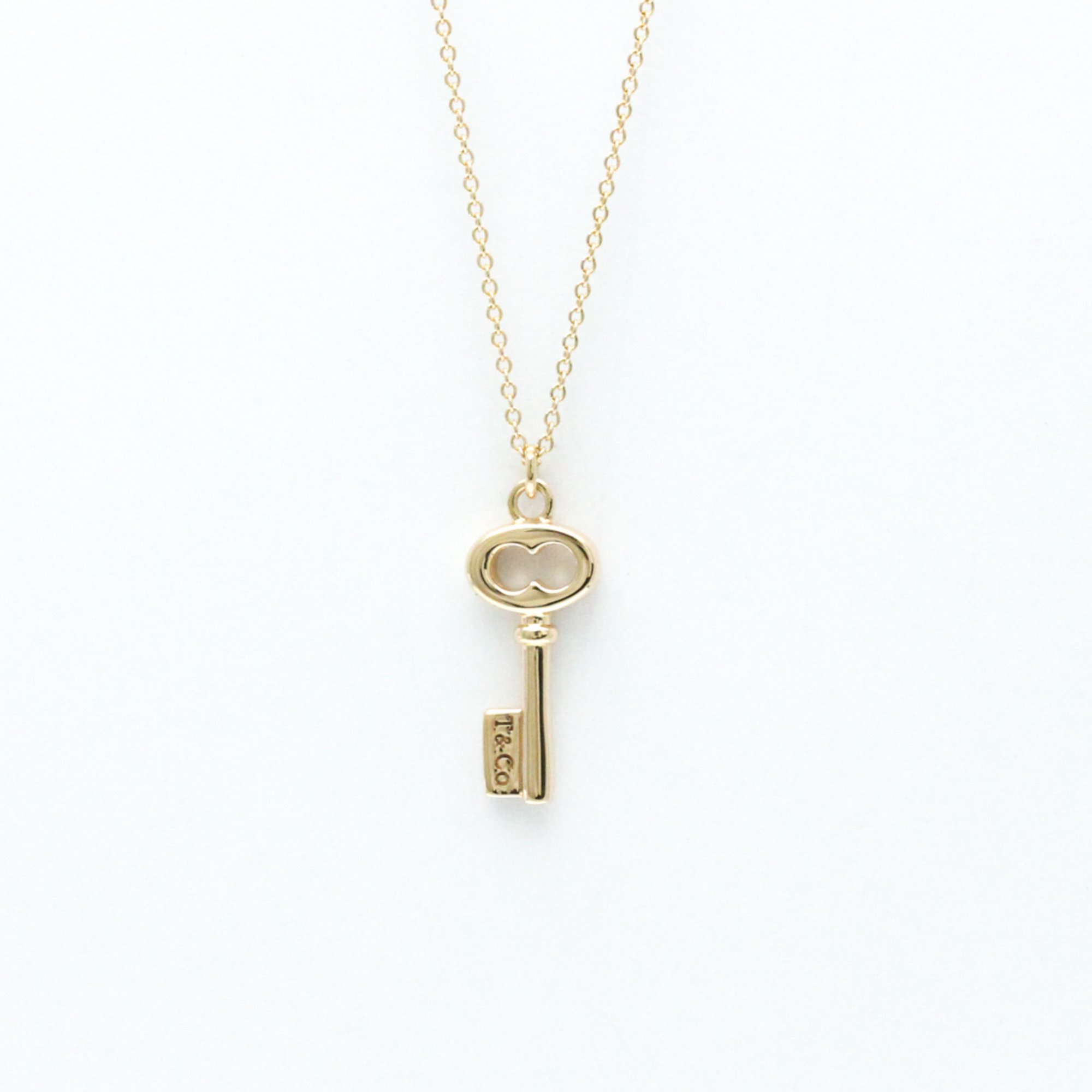 Tiffany Tiffany Keys Vintage Oval Key Mini Pink Gold (18K) No Stone Men,Women Fashion Pendant Necklace (Pink Gold)