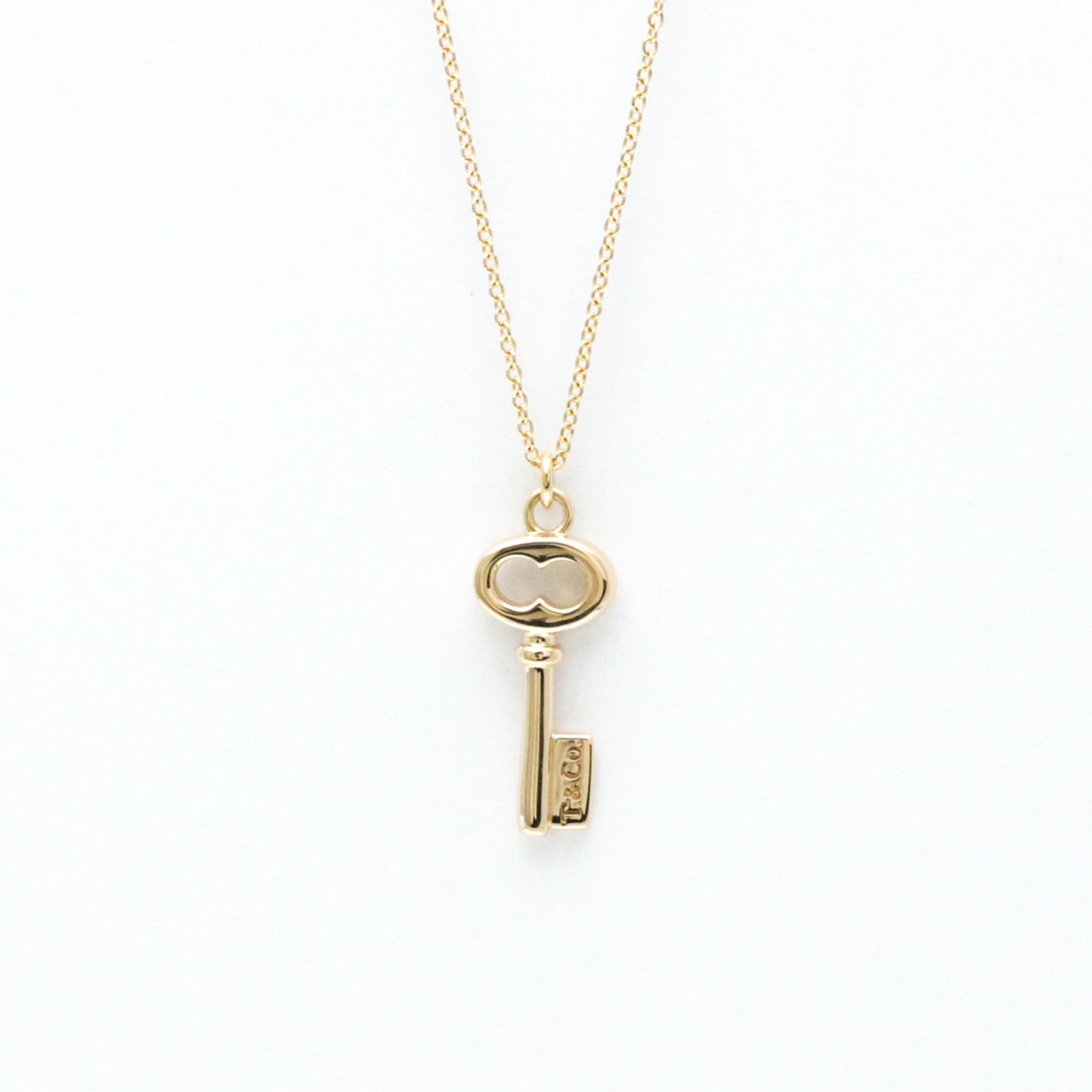 Tiffany Tiffany Keys Vintage Oval Key Mini Pink Gold (18K) No Stone Men,Women Fashion Pendant Necklace (Pink Gold)