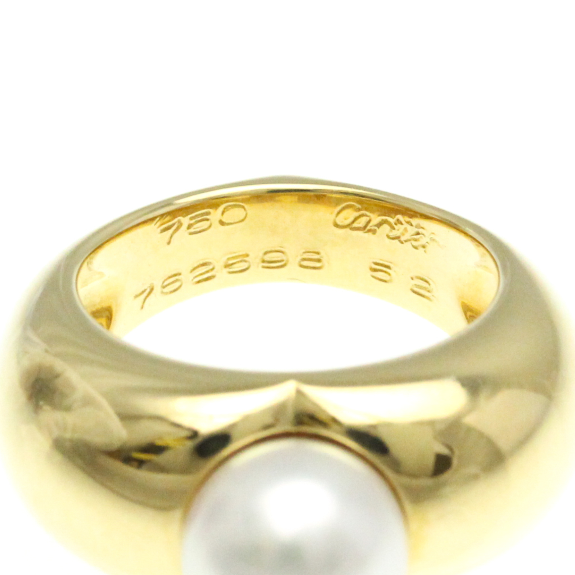 Cartier Pearl Heart Ring Yellow Gold (18K) Fashion Pearl Band Ring Gold