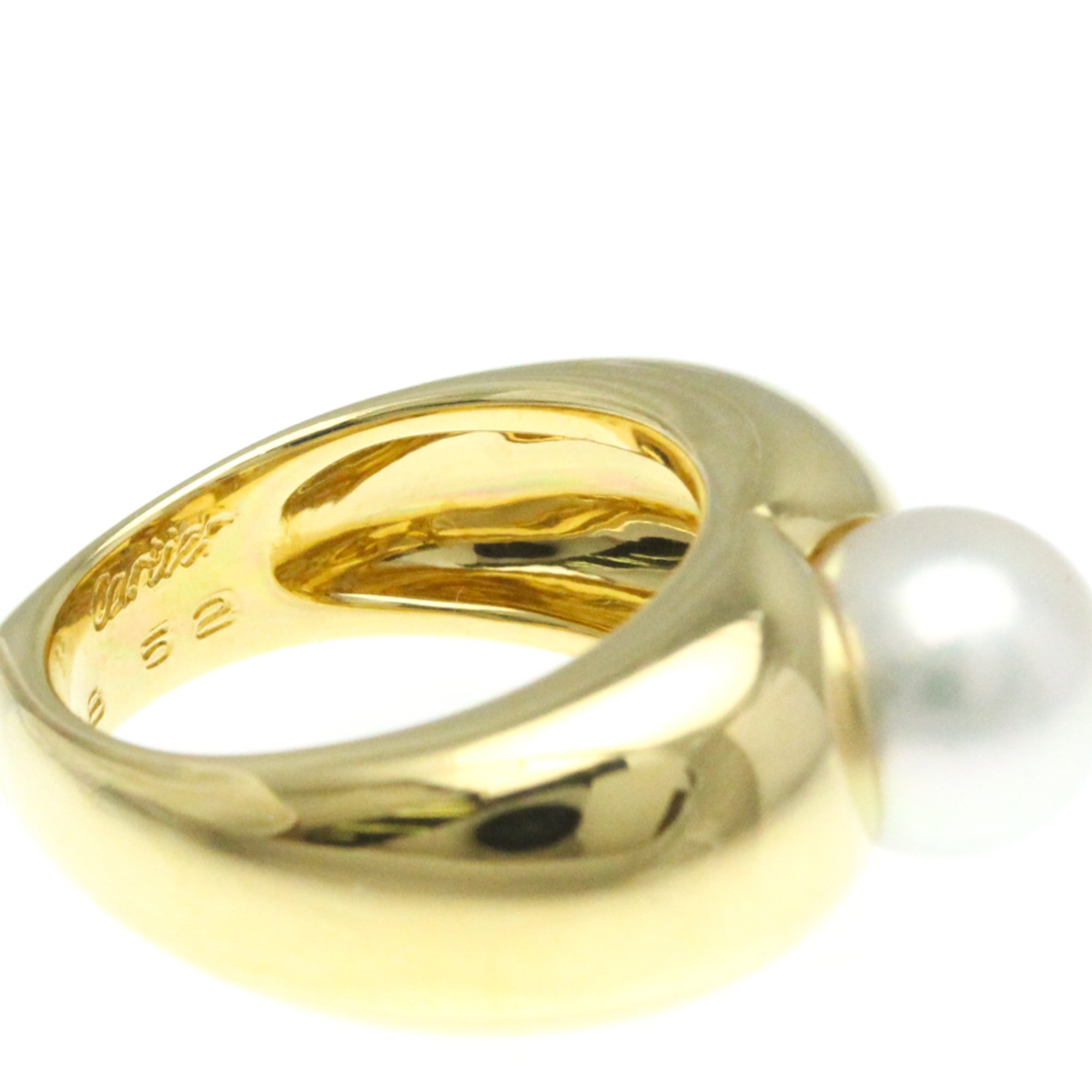 Cartier Pearl Heart Ring Yellow Gold (18K) Fashion Pearl Band Ring Gold