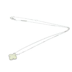 Van Cleef & Arpels Vintage Alhambra VCARF48700 White Gold (18K) Shell Men,Women Fashion Pendant Necklace (Silver)