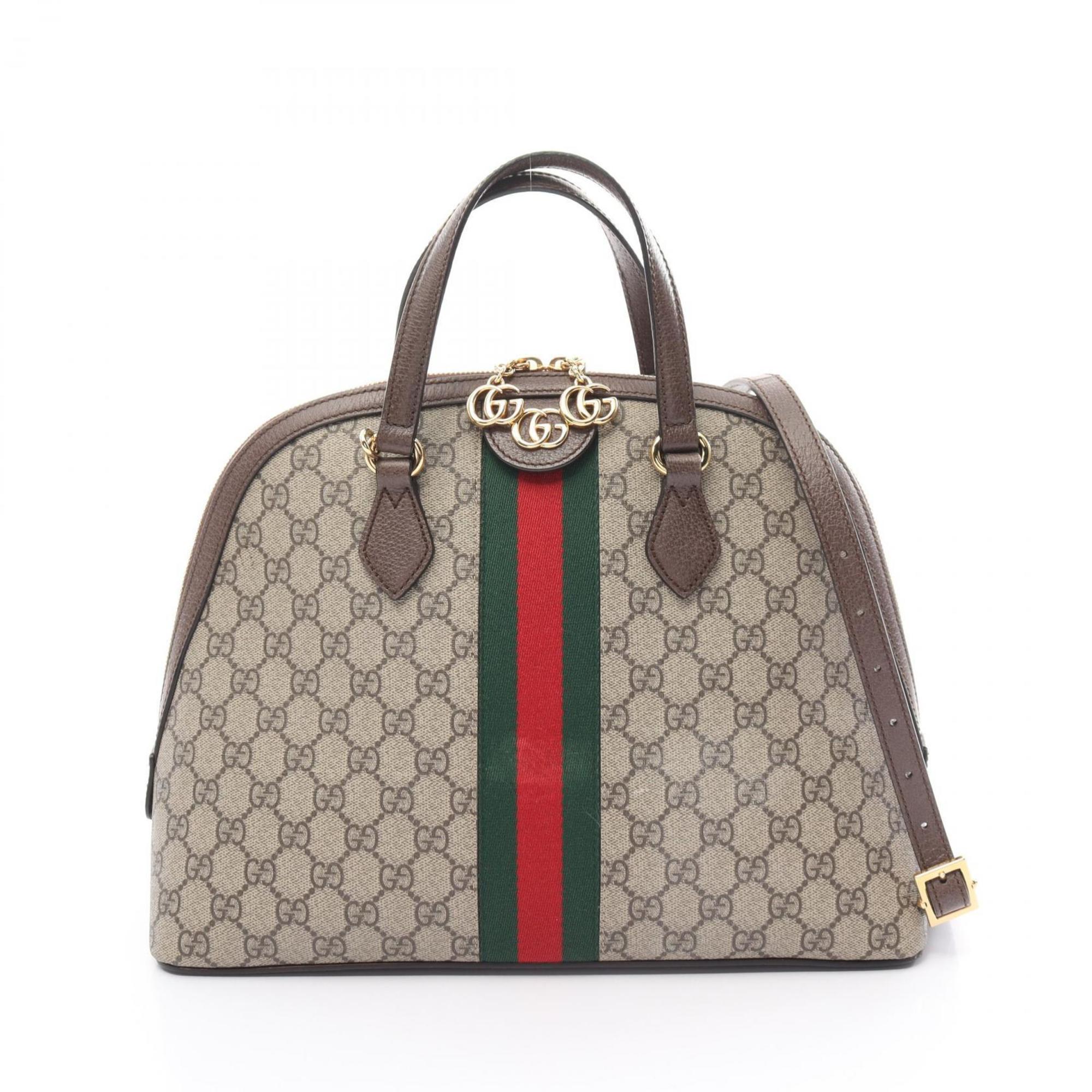 GUCCI Ophidia GG Medium Bag Supreme Handbag Coated Canvas Leather Women's Beige Multicolor 524533