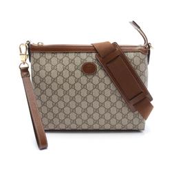 Gucci Interlocking G GG Supreme Bag Shoulder Coated Canvas Leather Men's Beige Brown 72683392THG8563