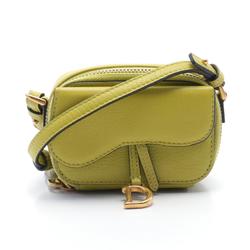 Christian Dior SADDLE shoulder pouch bag leather ladies green