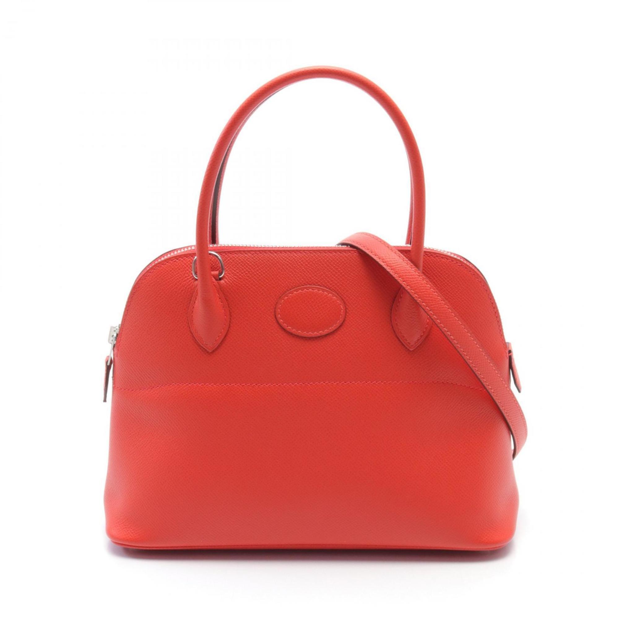 Hermes HERMES Bolide 27 Rouge Coeur Handbag Bag Epsom Leather Women's Red