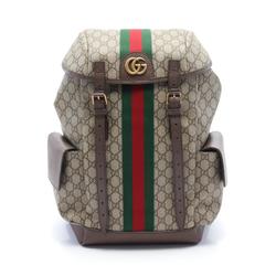 Gucci Ophidia GG Supreme Rucksack Backpack Bag Coated Canvas Leather Men's Beige Brown Multicolor 598140HUHAT8564