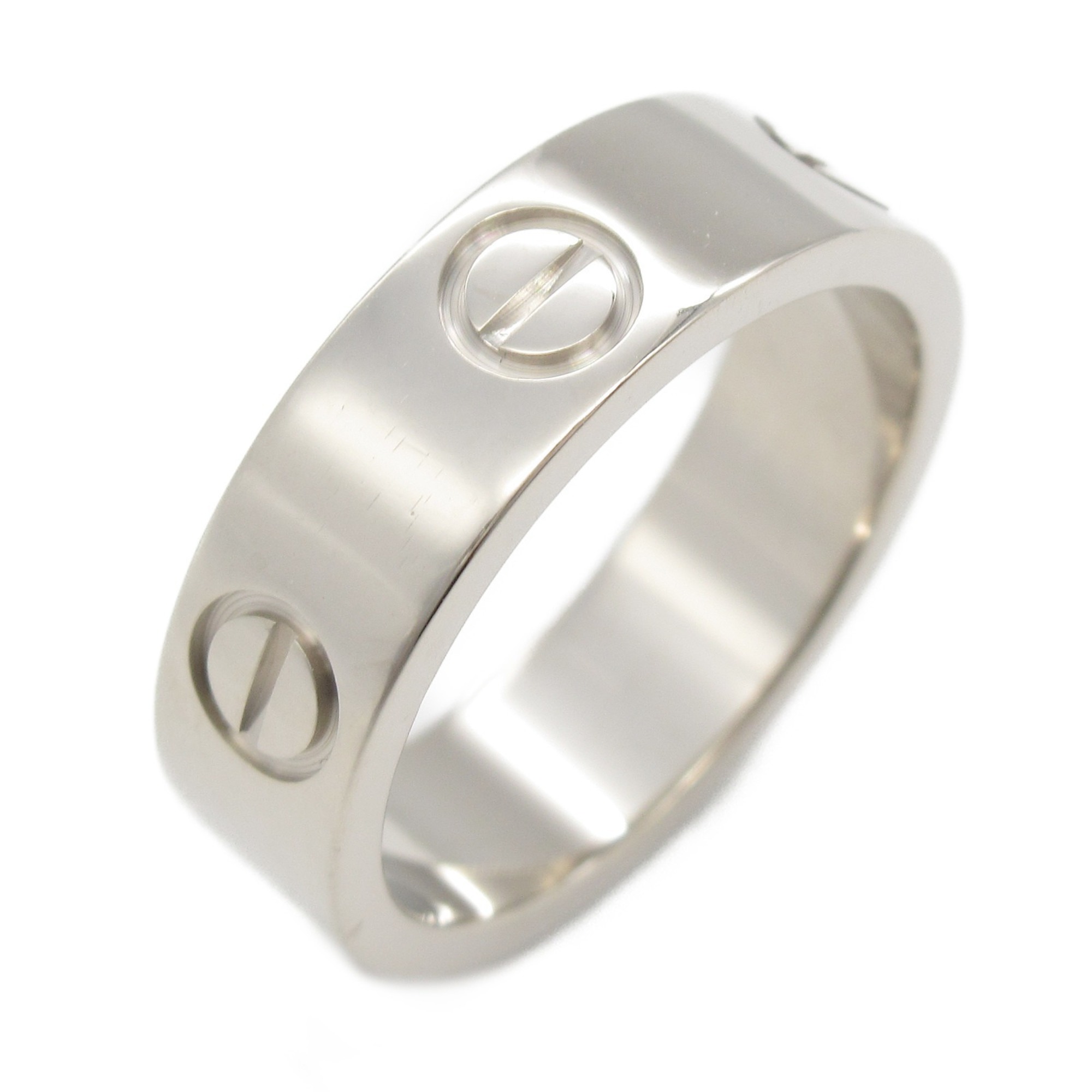 Cartier Love Ring, K18WG (White Gold), Men's, Women's, Silver