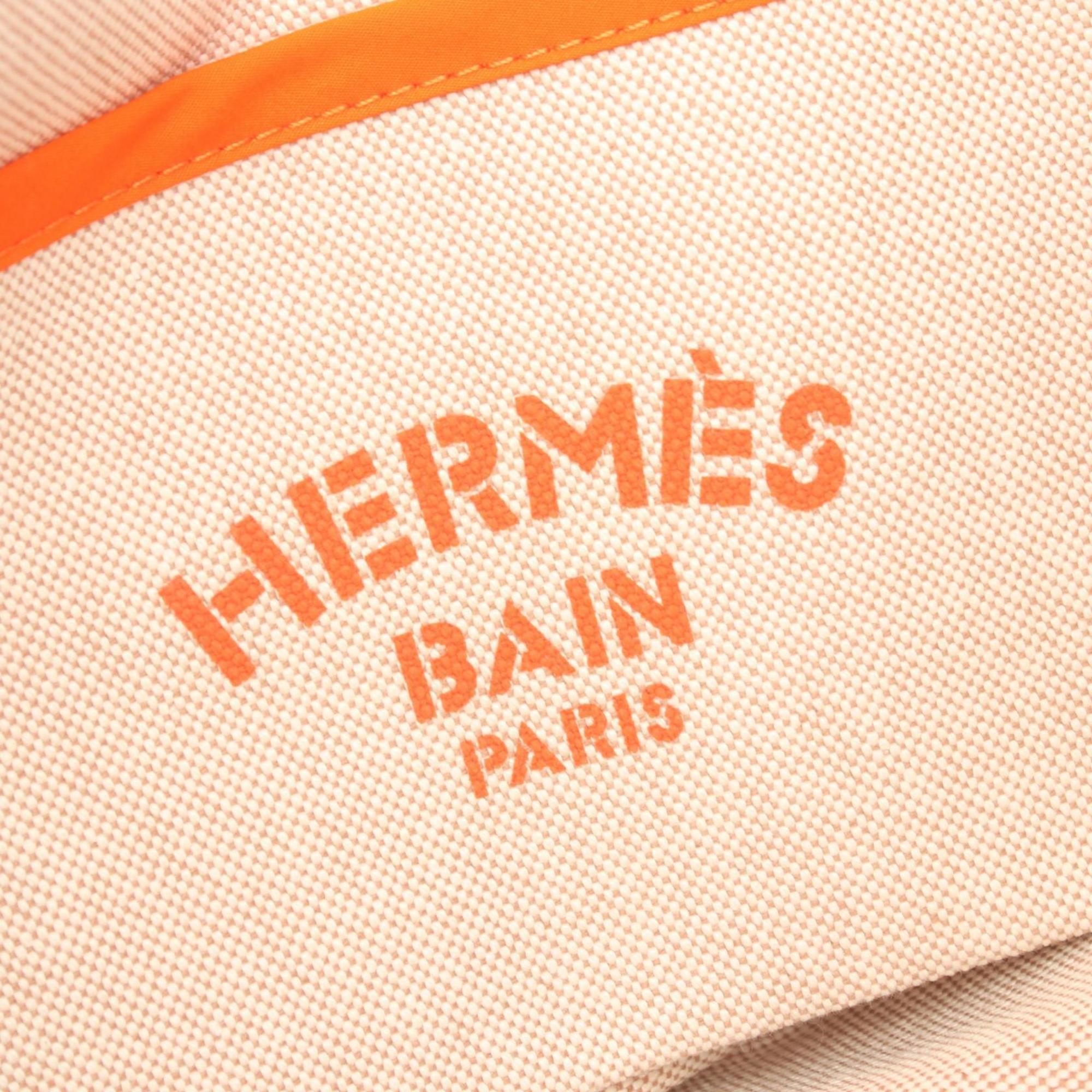 Hermes HERMES From My Window Beach Bag Tote Canvas Women's Orange Multicolor H103635M 01