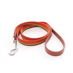 Hermes HERMES Dog Lead Rocaval Nylon Leather Women's Orange Multicolor