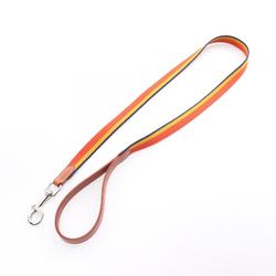 Hermes HERMES Dog Lead Rocaval Nylon Leather Women's Orange Multicolor