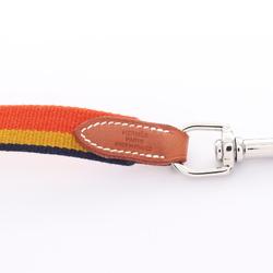 Hermes HERMES Dog Lead Rocaval Nylon Leather Women's Orange Multicolor