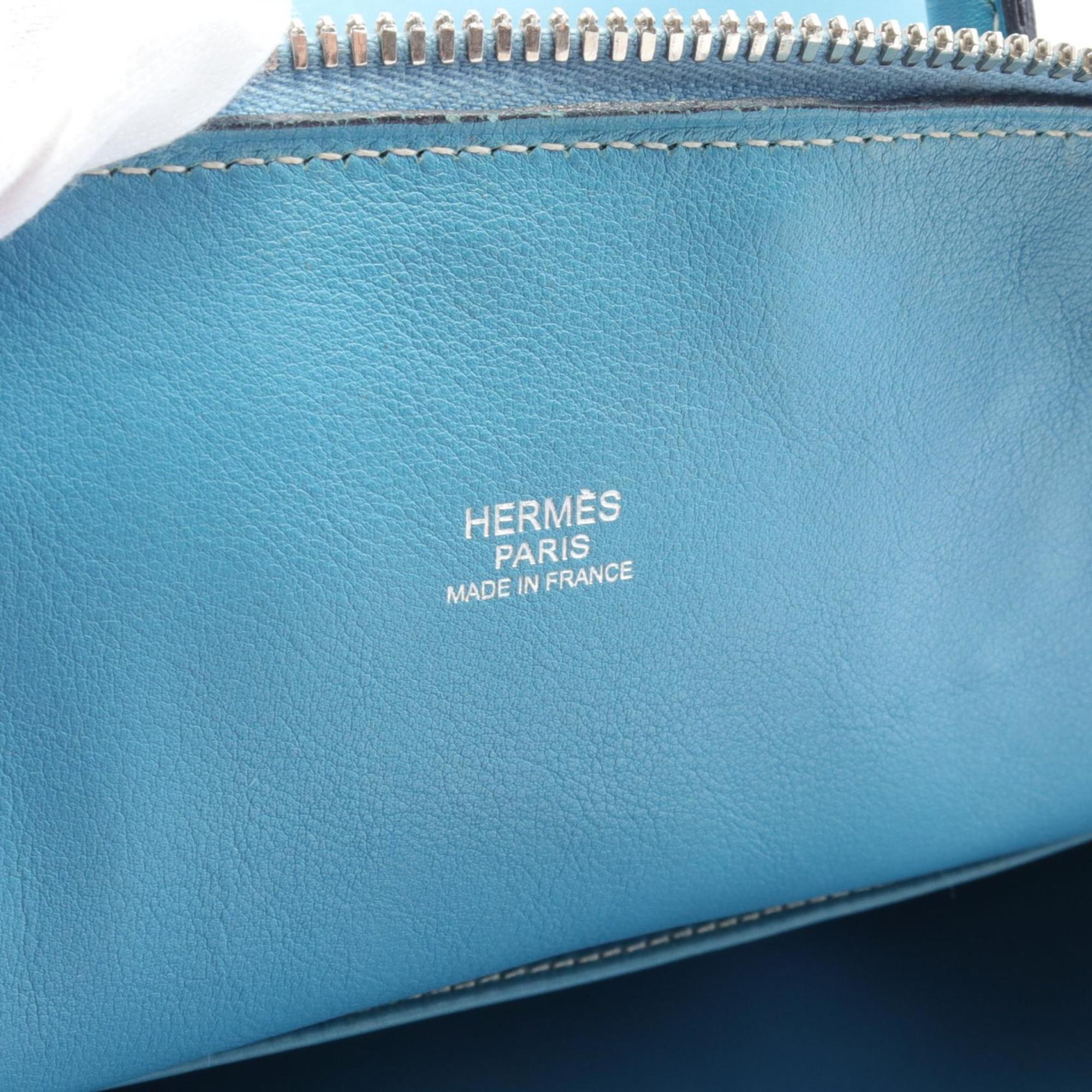 Hermes HERMES Bolide 1923 Blue Jean Handbag Bag Swift Leather Women's