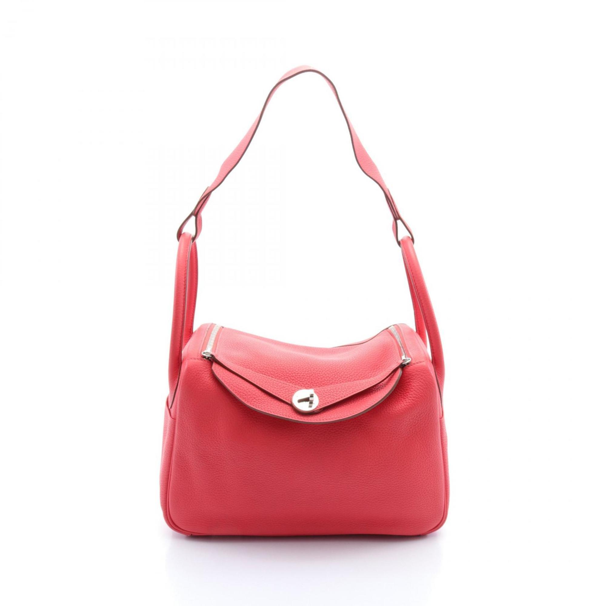 Hermes Lindy 30 Shoulder Bag, Taurillon Clemence, Women's, Red