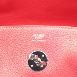 Hermes Lindy 30 Shoulder Bag, Taurillon Clemence, Women's, Red