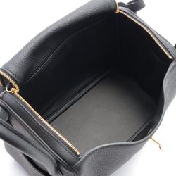 Hermes Lindy 26 Shoulder Bag, Taurillon Clemence, Women's, Black, 073428CC