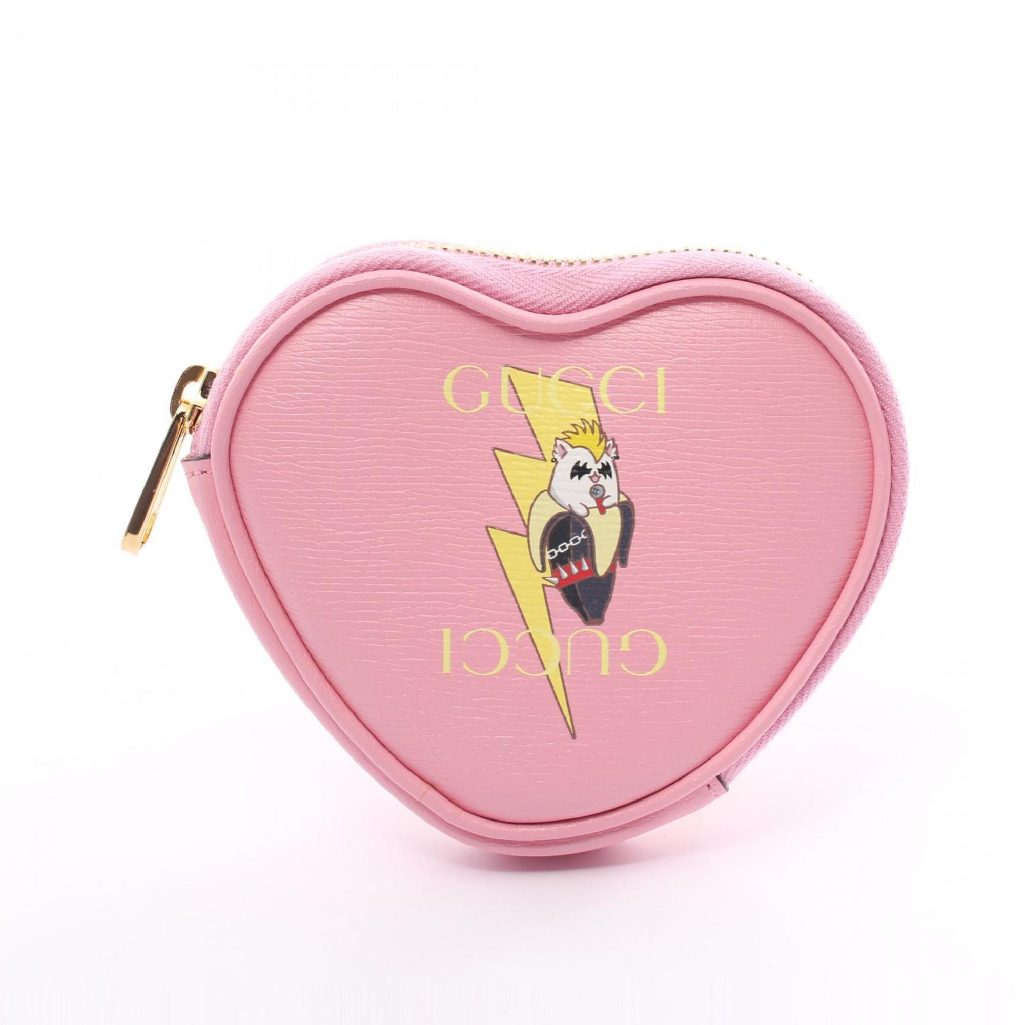 GUCCI x Bananya Wallet/Coin Case Wallet Leather Women's Pink 701062