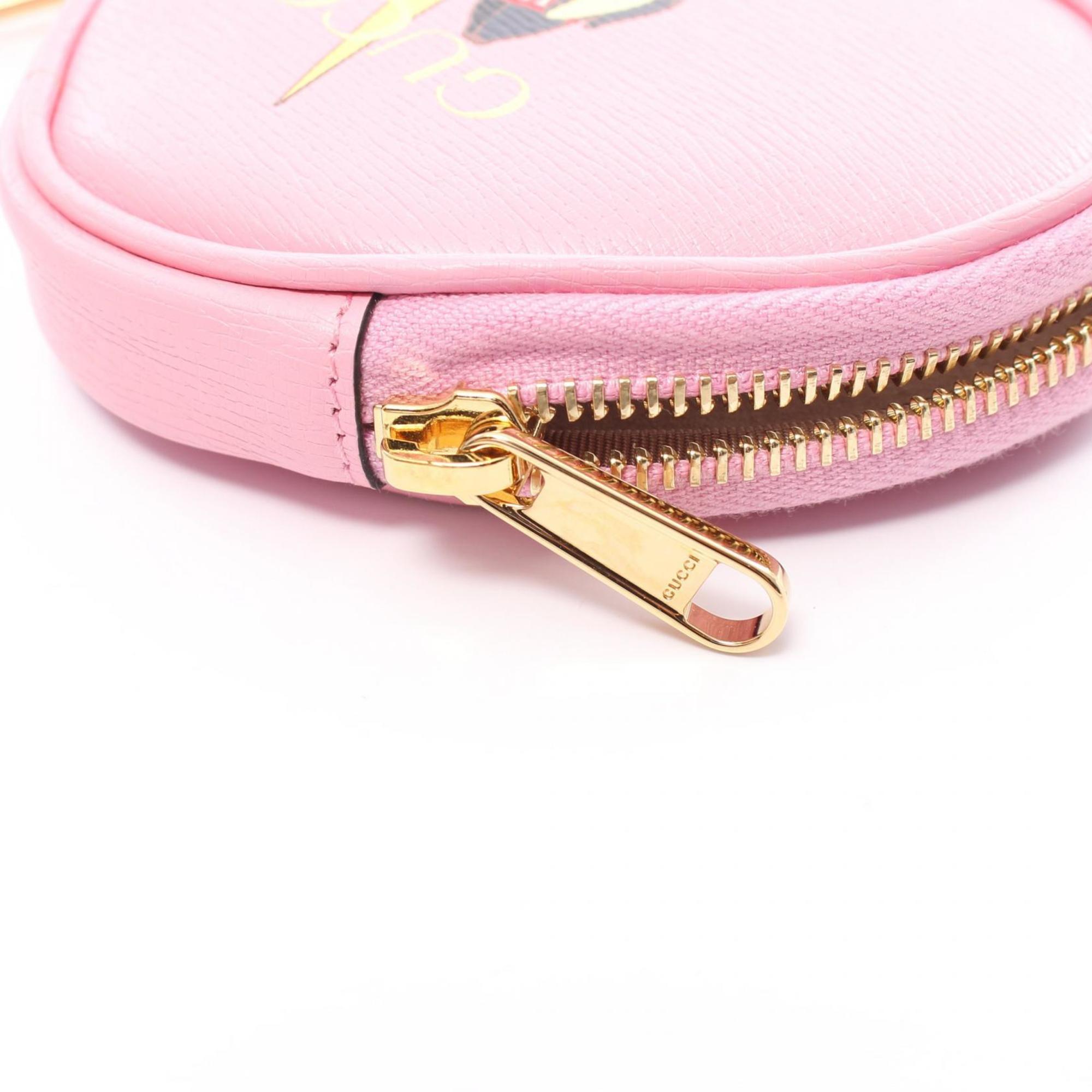 GUCCI x Bananya Wallet/Coin Case Wallet Leather Women's Pink 701062