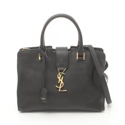 Saint Laurent Baby Cabas YSL Line Handbag Bag Leather Women's Black GIUR424868-0918