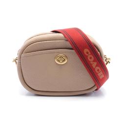 Coach COACH shoulder bag, leather, women's, beige