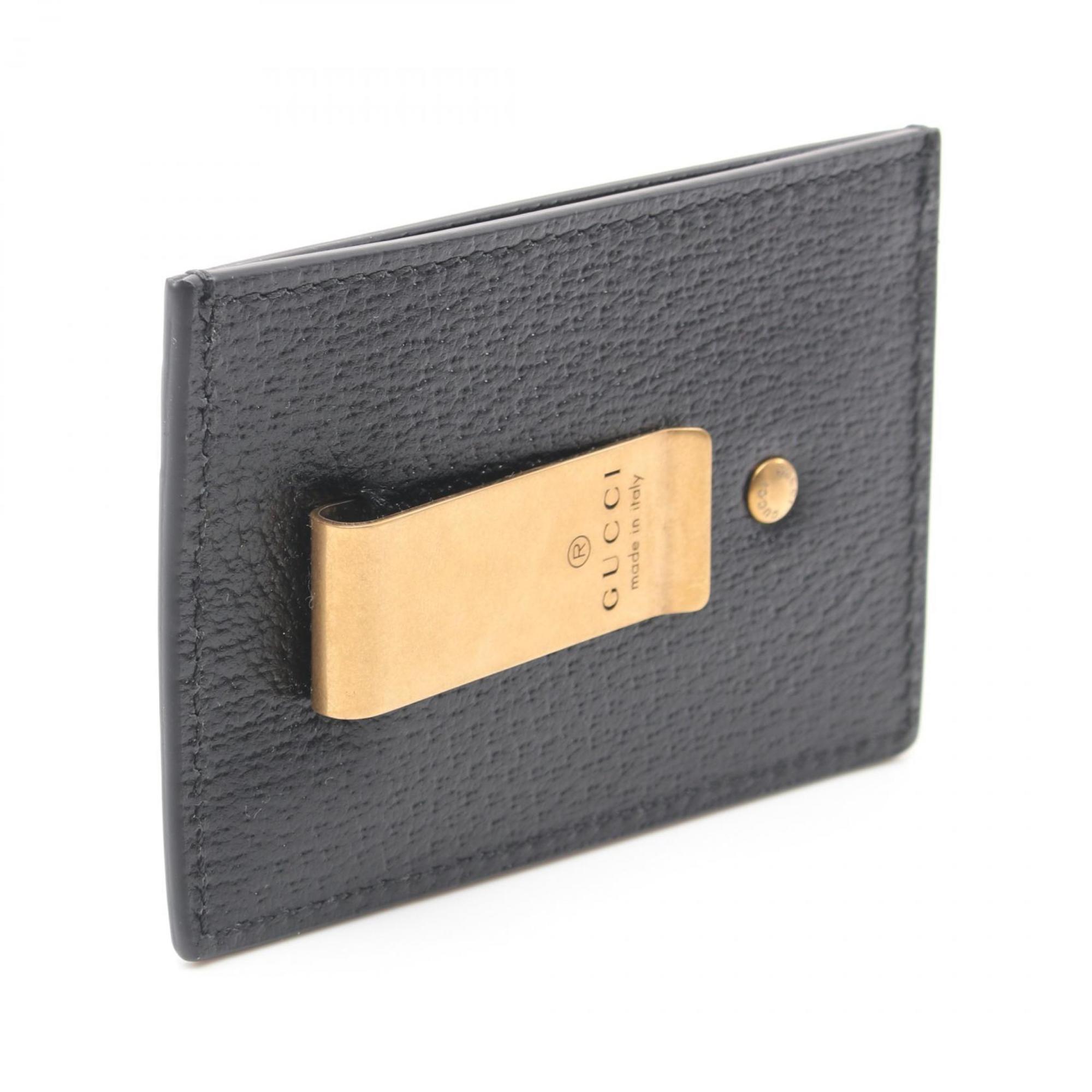 GUCCI GG Marmont Business Card Holder/Card Case Leather Men's Women's Black 436022DJ20T1000