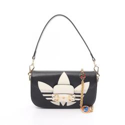 GUCCI x adidas Horsebit Handbag Bag Leather Women's Black White 722009