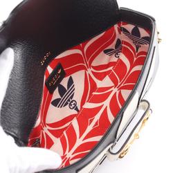 GUCCI x adidas Horsebit Handbag Bag Leather Women's Black White 722009