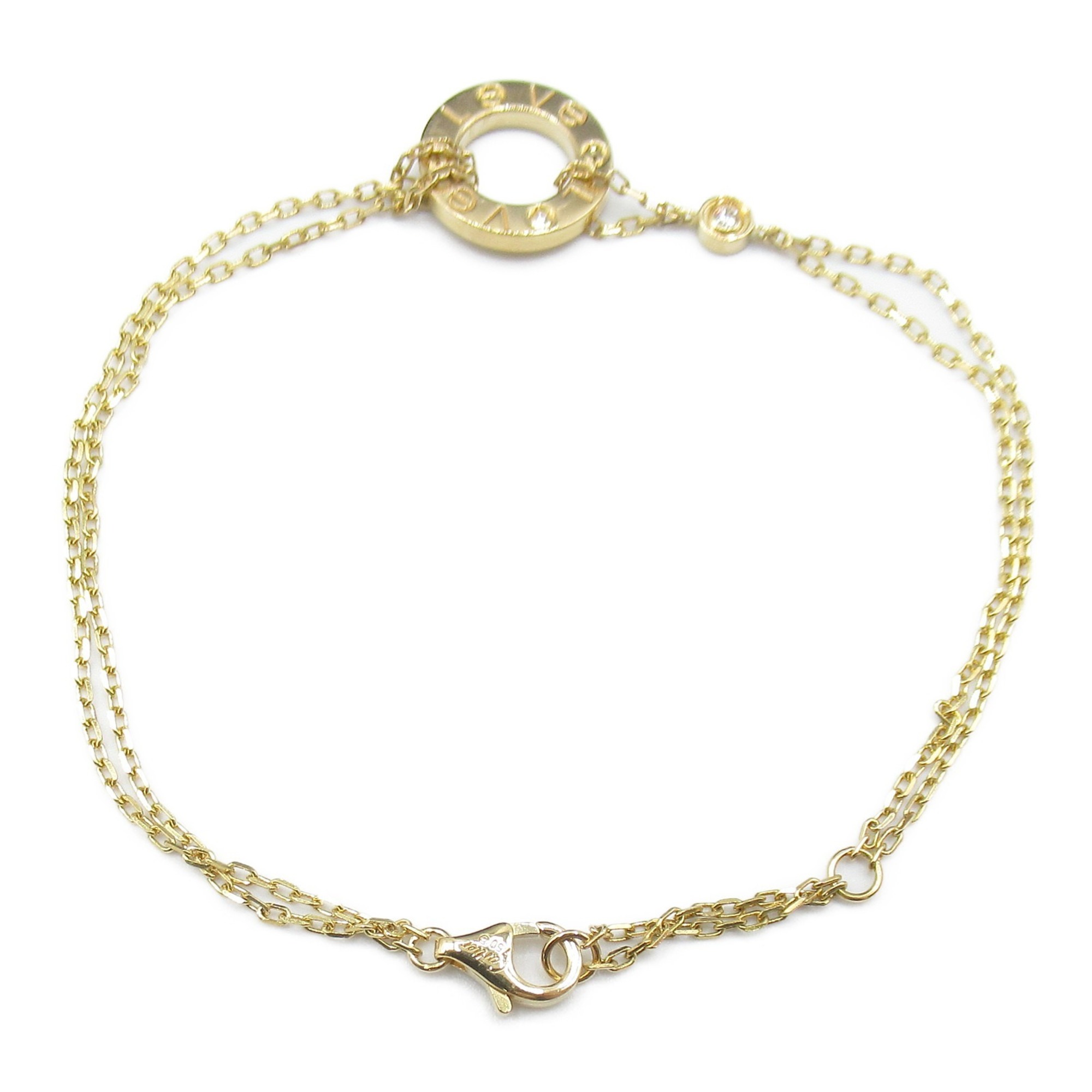 Cartier Love Circle 2P Diamond Bracelet K18 (Yellow Gold) Ladies Clear